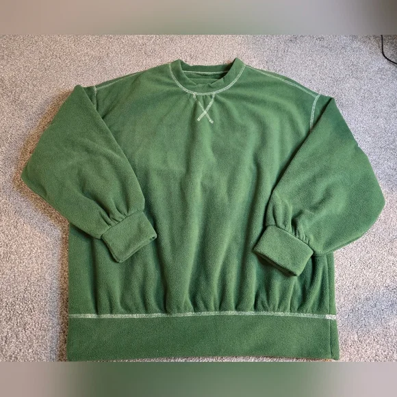 Be Happy It's Okay Crewneck Fleece Green  Medium EUC Streetwear Girlcore - Picture 2 of 7